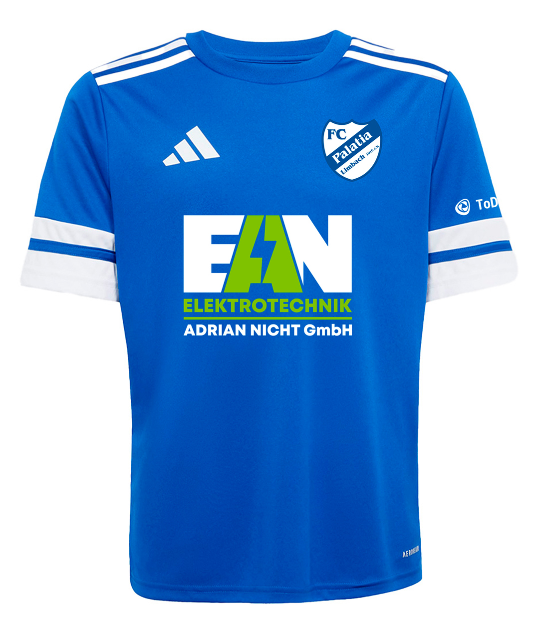 Fußballtrikot, Kurzesleeves, Blau, Sponsor-Trikot, Trikot